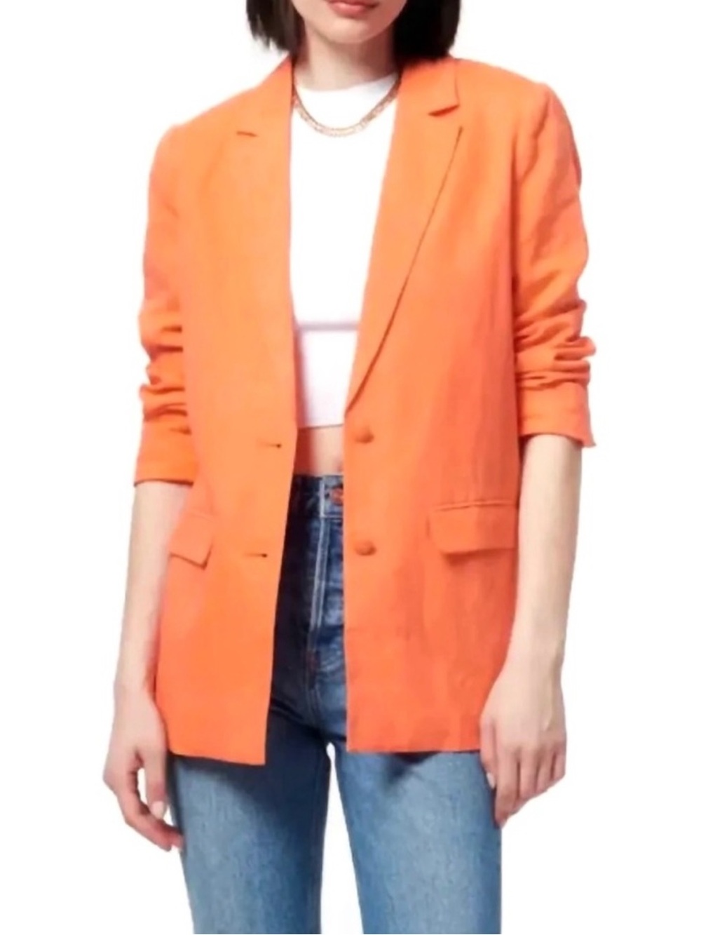 CAMI NYC ORANGE LINEN BLEND BLAZER